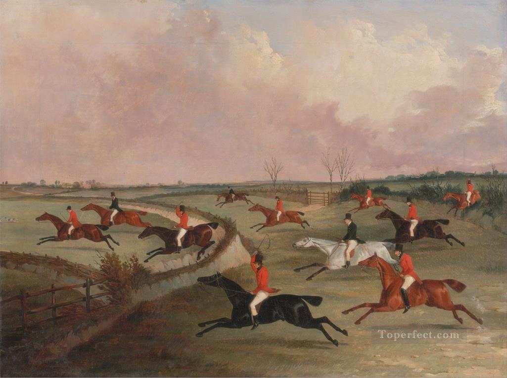 John Dalby The Quorn Hunt in Full Cry Second Horses after Henry Alken Oil Paintings